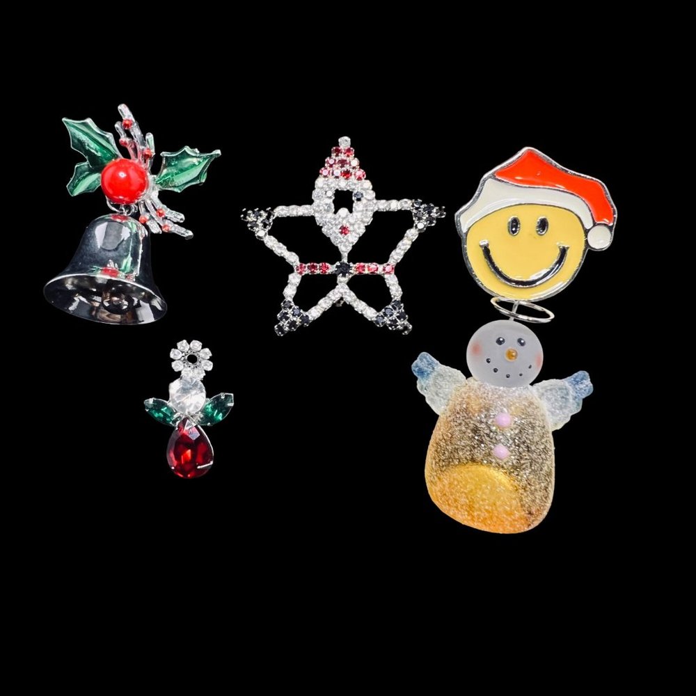Lot of 5 Vintage Christmas Brooches/Pins (4772)